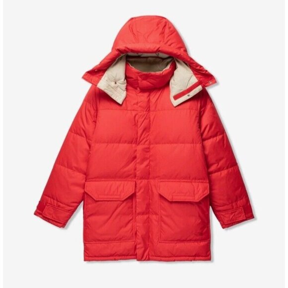 The North Face Parka Jacket Mens S 77 Brooks Range Coat Red Down Puffer Long - Picture 1 of 16
